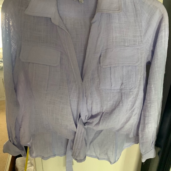 Skylar + Madison purple linen blouse - Picture 2 of 5